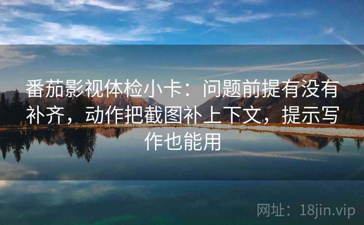 番茄影视体检小卡：问题前提有没有补齐，动作把截图补上下文，提示写作也能用