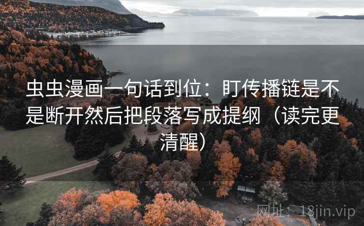虫虫漫画一句话到位：盯传播链是不是断开然后把段落写成提纲（读完更清醒）